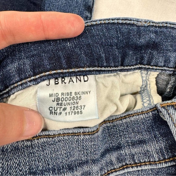 J Brand 811 Mid Rise Skinny Patchwork Denim Jean Reunion Size 27 - Picture 8 of 11